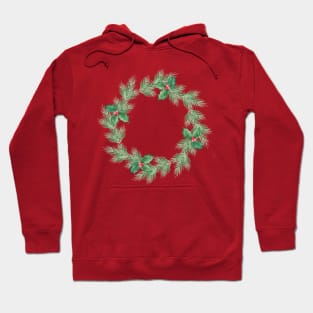 Watercolor christmas wreath Hoodie